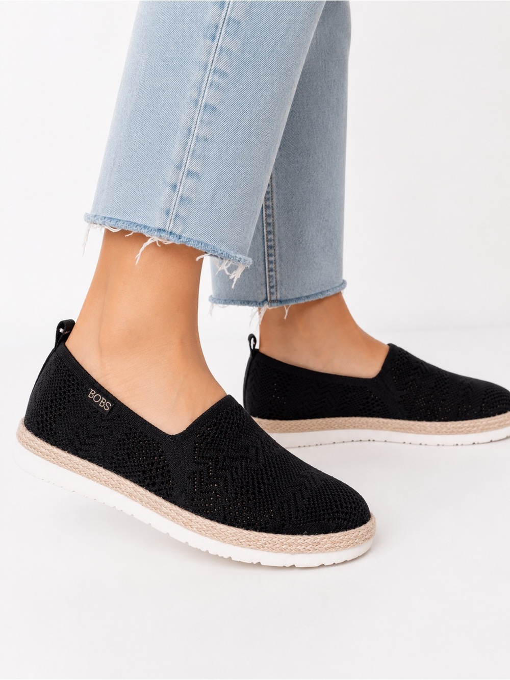 BOBS by Skechers Flexpadrille Women's Slip-On Shoes Black-Size 7.5 - NWT